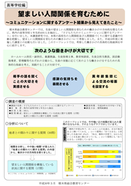 望ましい人間関係づくりに関する調査研究【高等学校編】（平成２９年度調査研究事業）