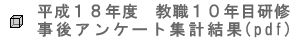 平成18年度教職10年目研修事後アンケート