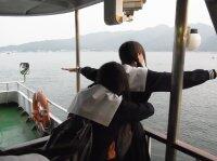 H23修学旅行_宮島へ船で移動